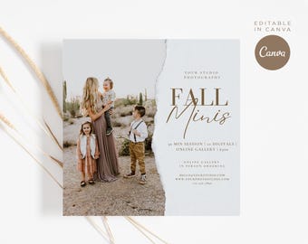 Fall Mini Session Template: Photography Marketing Flyer (CANVA)