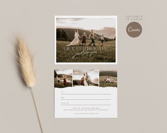 Photography Gift Certificate Template: Editable Gift Card (CANVA)