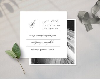 Modern Photography Business Card Template: Square PSD Design (Digital Download)