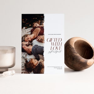 Modèle de chèque-cadeau pour photographe, carte-cadeau photographie, carte-cadeau, carte marketing, modèle PHOTOSHOP
