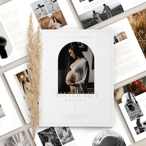 Maternity welcome guide template, Maternity Photography Pricing Guide Template,  Photography Magazine, CANVA TEMPLATE, session prep guide