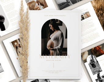 Maternity Photography Welcome Guide Template: Boho Pricing Magazine (CANVA TEMPLATE)