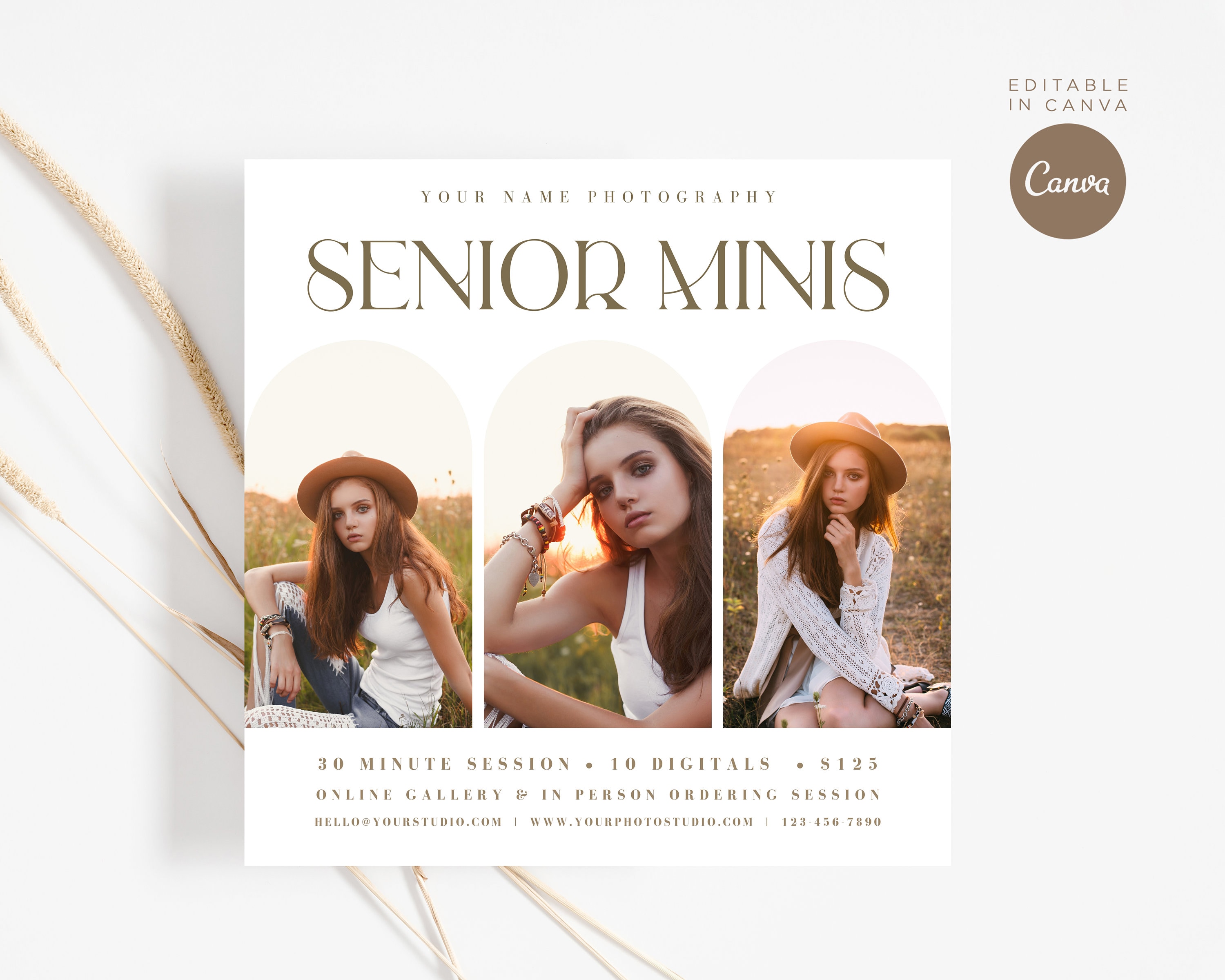 Senior Mini Sessions Template: Graduation Photography Marketing Board ...