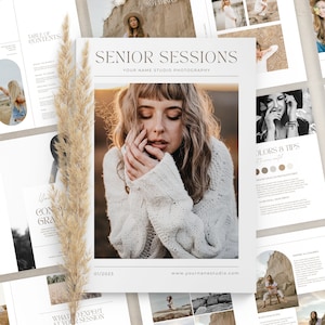 Senior Welcome Guide, Senior Style Guide, Senior Photography Client Guide, What to wear, Senior Pricing Guide , Editable CANVA template