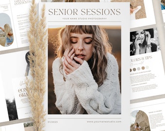 Senior Photography Welcome Guide: Style & Pricing (Editable Canva Template)