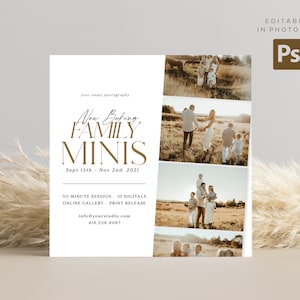 Family Minis Session Template, Photography Marketing Template, Family Mini Sessions Template, Instagram marketing, Photoshop Template