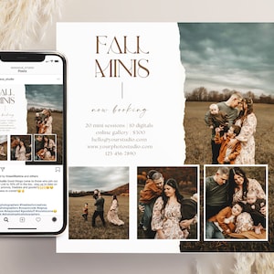 Fall Mini Session Template: Social Media Marketing (CANVA template)