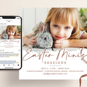 Easter Mini Session Template, Photography Minis, Easter Marketing Board, Easter minis, Spring Mini Sessions, PHOTOSHOP TEMPLATE image 2