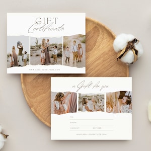 Modèle de chèque-cadeau photographie, carte-cadeau photographe, carte-cadeau séance photo, bon photographie, modèle CANVA