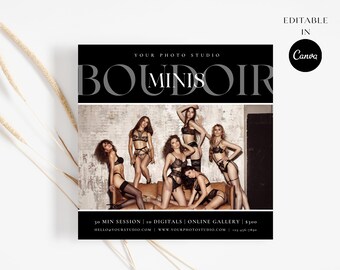 Boudoir Mini Session Template: Modern Photography Marketing (CANVA Template)