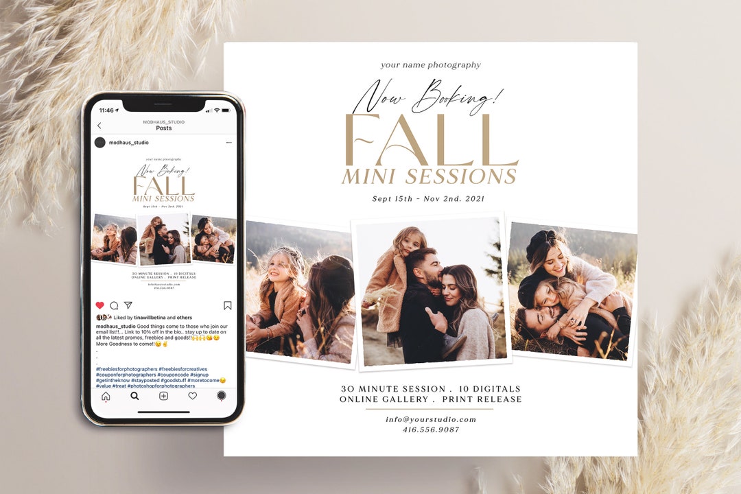 Fall Mini Session Template, Photography Template, Autumn Mini Session ...