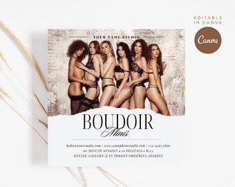 Boudoir Mini Session Template: Photography Marketing Board (CANVA)