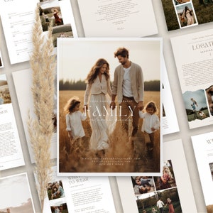 Family Welcome Guide magazine, Photography Pricing Guide, Family Price List Template,  Photography Guide, CANVA template