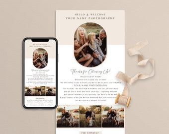 Välkomstmall för e-postmeddelanden för fotografer: Kundbroschyr (Photoshop PSD)