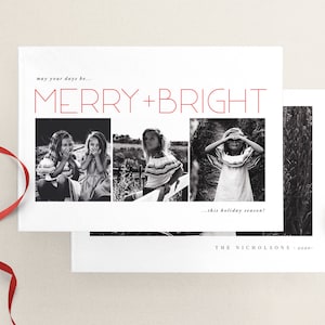 Photo Christmas Card Template, Photoshop template, Christmas photo card, Holiday Card Template, Modern Christmas Card, INSTANT DOWNLOAD