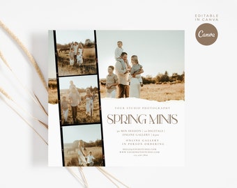 Spring Mini Session Template: Canva Marketing Board (5x5, Digital Download)