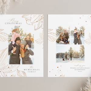 Christmas photo Card Template, Christmas Photo Card, PHOTOSHOP template, Xmas Holiday Photo Card, Editable New years Card, Printable Card