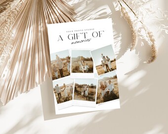 Photography Gift Certificate Template: Modern Boho Photo Session Voucher (CANVA Template)