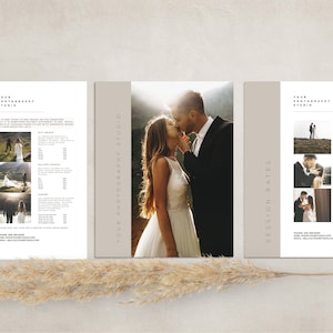 Photography Pricing Template, 3 page pricing guide for Photographers, Pricing list template, Photo Price List, INSTANT DOWNLOAD