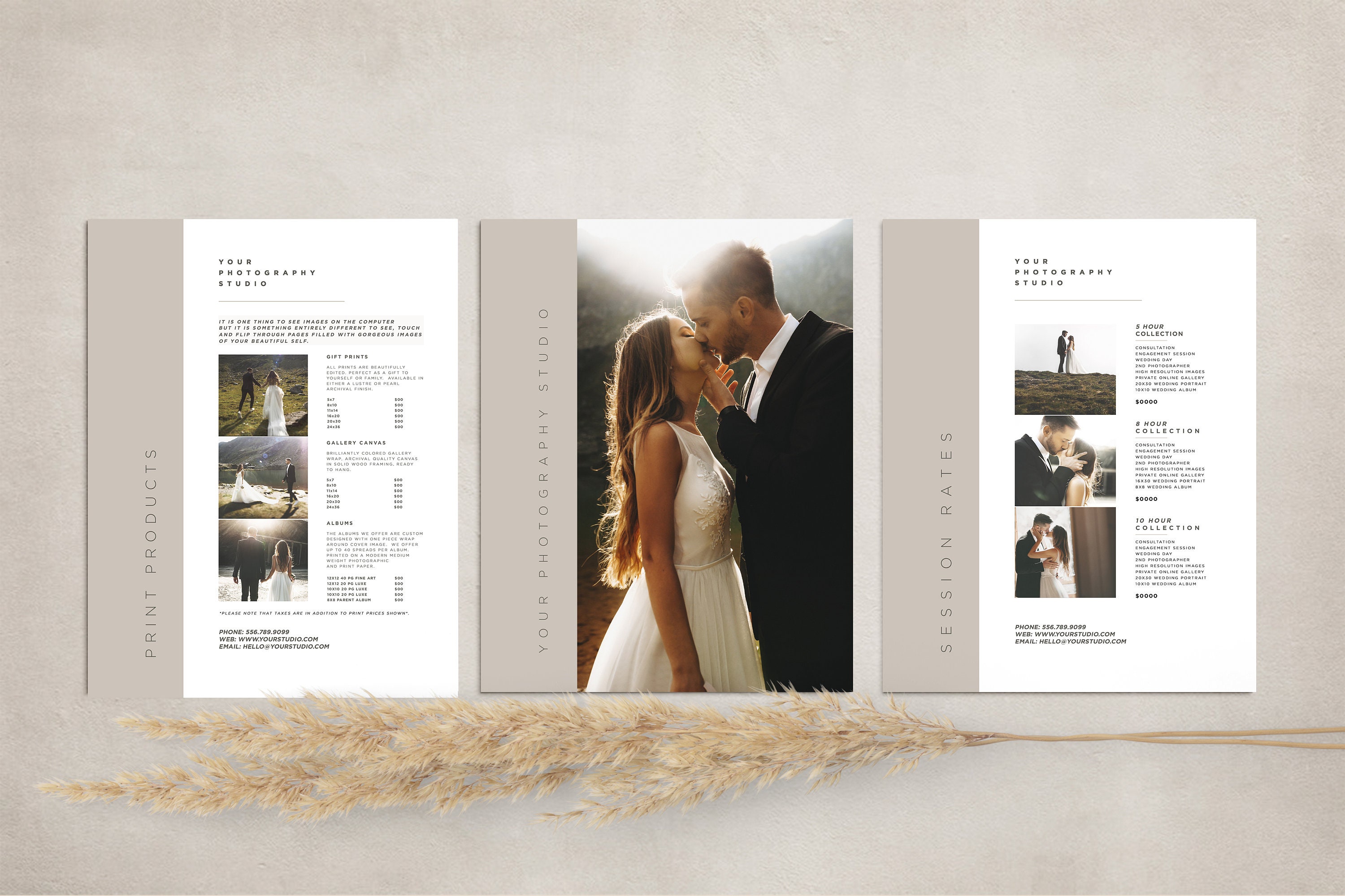 Photography Pricing Template, 3 page pricing guide for Photographers, Pricing list template, Photo Price List, INSTANT DOWNLOAD