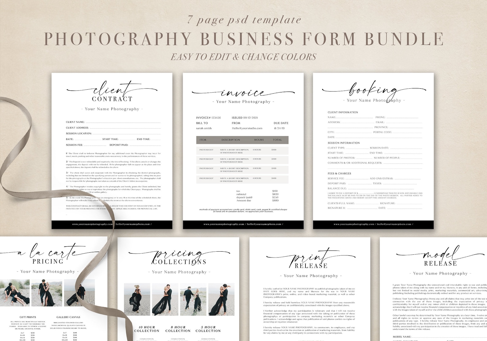Photography Business Forms Templates
