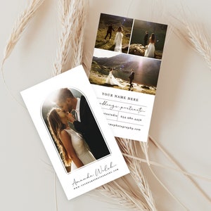 Boho Photographer Business Card Template: Modern Photo Design (Photoshop, Digital Download)