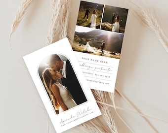 Boho Photographer Business Card Template: Modern Photo Design (Photoshop, Digital Download)