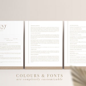 Photography Client Contract Template, Form For Photographers, Client Agreement, Session Contract Template, INSTANT DOWNLOAD, Photoshop & PDF