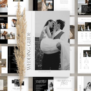 CANVA Wedding Photography Pricing Guide Template, Wedding Photographer welcome guide template, Photography Magazine, Price List template