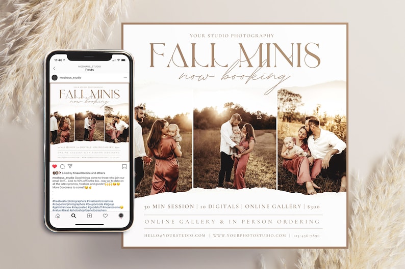 Fall Mini Session Template: Photography Marketing (CANVA) - Etsy