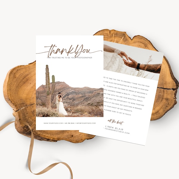 Client Thank You Note Card, Thank You, Session Thank You Card, Photoshoot, 5 x 7 Thank you card, Photography Thank you card Template