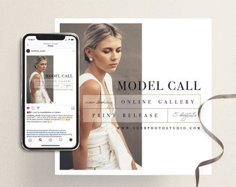Model Call template, Photography casting call, Photography Model Call Template, Photographers Model Call Photoshop Template