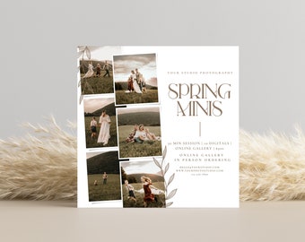 Spring Minis Session Template, Mini Session Template, Session Template, Instagram marketing, CANVA template, Marketing Board