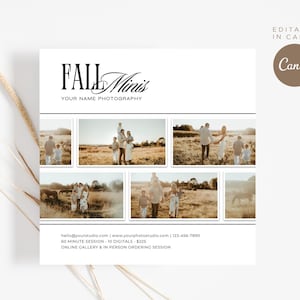 Fall Mini Session Template - Autumn Mini Session Template - Photography Marketing - Fall Minis - CANVA template - Mini Sessions template