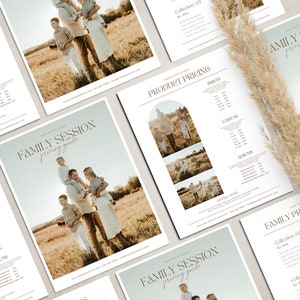 Photography Pricing Template, CANVA Price List template for photographers, Family Pricing Guide, Photo Price Guide, Session Pricing List