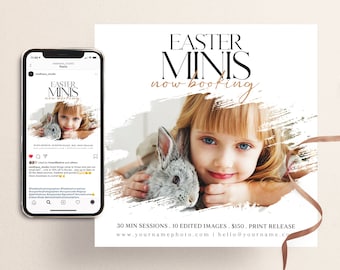 Easter Mini Session Template: Photography Marketing Board (PSD)