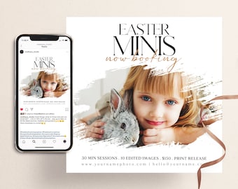 Easter Mini Session Template, Easter Mini Sessions Template, Easter Marketing Board, Easter Photography Marketing, Easter minis