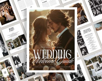 Wedding Photography Guide Template: Client Welcome & Pricing (Canva Editable, 30 Pages)