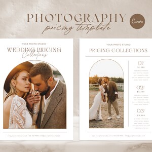 Wedding photography pricing template, Pricing guide, CANVA photography template, Photographer Pricing, INSTANT DOWNLOAD