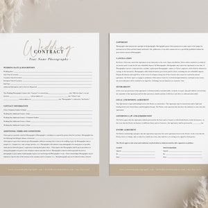 Wedding Photography Contract Template, Wedding Photography Business Forms , Photography Forms Template Set, Photoshop & PDF Templates