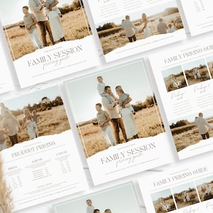 Photography Pricing Template, CANVA Price List template for photographers, Family Pricing Guide, Photo Price Guide, Session Pricing List