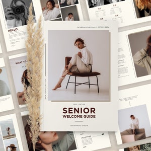 Senior Photography Welcome Guide, Senior magazine template, Senior Graduation photography magazine, PHOTOSHOP TEMPLATE