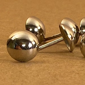 Qty: 150 Smooth Nickel Plated Decorative Nails, 1/2 Inch Upholstery Nails, Decorative Hardware, Made in USA, Metal Tacks, Free Shipping