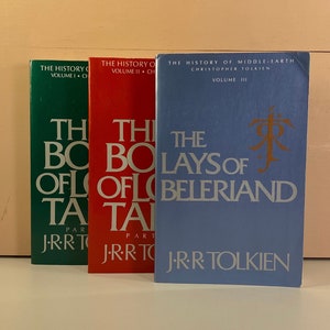 1990s JRR Tolkien Paperback Books, J. R. R. Tolkien Book Set, Vintage Bookshelf Decor, Tolkien Library, The Book of Lost Tales, Ships Free