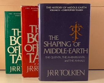 1990s JRR Tolkien Hardcover Books, J. R. R. Tolkien Book Set, Vintage Bookshelf Decor, Tolkien Library, The Book of Lost Tales, Ships Free