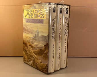 1990s SEALED LOTR Hardcover Book Box Set J.R.R. Tolkien, The Lord Of The Rings, Dust Jackets, Maps, Tolkien Bookshelf Decor, Free Shipping