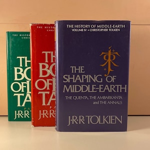 1990s JRR Tolkien Hardcover Books, J. R. R. Tolkien Book Set, Vintage Bookshelf Decor, Tolkien Library, The Book of Lost Tales, Ships Free