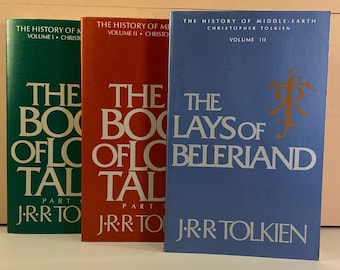 1990s JRR Tolkien Paperback Books, J. R. R. Tolkien Book Set, Vintage Bookshelf Decor, Tolkien Library, The Book of Lost Tales, Ships Free