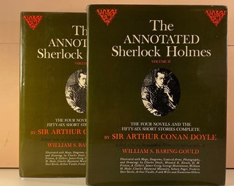 1978 Second Edition 18th Printing, The Annotated Sherlock Holmes 2 Volume Set of Hard Cover Books, Sir Arthur Conan Doyle, Free Shipping