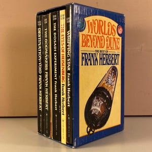 1970s Worlds Beyond Dune Box Set, The Best of Frank Herbert Sci-Fi Paperback Book Bundle, Vintage Science Fiction Novels, Free Shipping